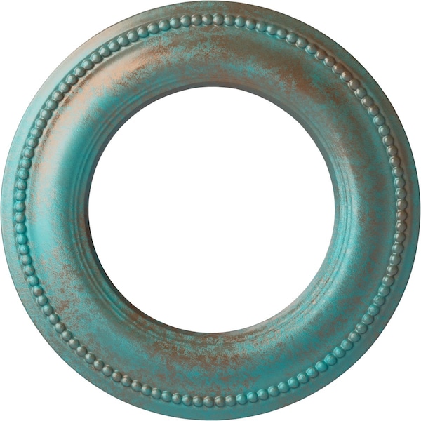 Ekena Millwork Bradford Classic Medallion (Canopies up to 8 5/8"), 13"OD x 7 1/2"ID x 3/4"P, Copper Green Patina CM13BRCGS - main